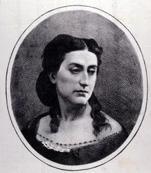 Porträtt av Erminia Frezzolini. Italiensk sopran (1818-1884).
