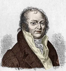 Porträtt av Etienne Geoffroy Saint Hilaire Saint Hilaire (Saint-Hilaire) (1772-1844), fransk naturforskare. Gravyr från 1835.
