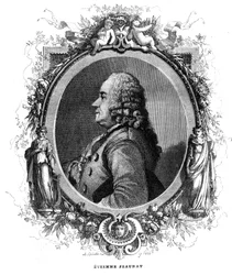 Porträtt av Etienne Jeaurat (1699-1789) fransk målare och serietecknare.