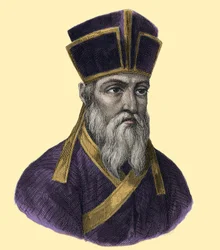 Porträtt av fader Matteo Ricci (1552-1610), italiensk jesvit, grundare av den katolska missionen i Kina”” Gravyr från 1800-talet