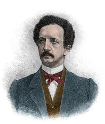 Porträtt av Ferdinand Johann Gottlieb Lassalle (1825-1864), en tysk jurist, filosof och socialistisk politisk aktivist - gravyr
