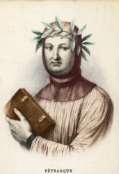 Porträtt av Francesco Petrarca (Petrarch), italiensk författare (1304 - 1374)