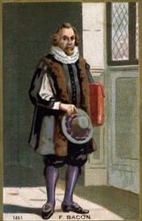 Porträtt av Francis Bacon Baron Verulam (1561 - 1626) statsman och engelsk filosof. Kromolitografi av 1800-talet.