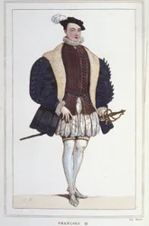 Porträtt av Francois II (1544 - 1560), kung av Frankrike gravyr från 1830