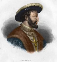 Porträtt av Francois I (1494 - 1547) kung av Frankrike