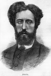 Porträtt av Francois Jourde. Franska revolutionären 1843-1893.