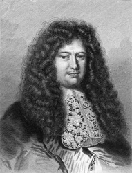 Porträtt av François Michel Le Tellier, Marquis de Louvois (1639 - 1691), fransk politiker - i "Histoire des Français" av Lavallée, gravyr, sd.