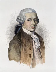 Porträtt av Franz Joseph Haydn (1732-1809) kompositör.- gravyr