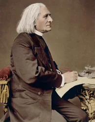 Porträtt av Franz Liszt (1811-1886), ungersk kompositör, pianist och dirigent