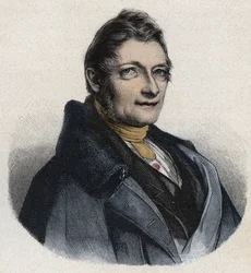 Porträtt av Franz Xaver Gabelsberger (1789-1849) engelsk uppfinnare