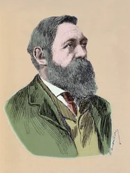 Porträtt av Friedrich Engels (1820 - 1895), tysk filosof och socialistisk teoretiker.