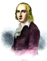Porträtt av Friedrich Holderlin (1770-1843) tysk poet Gravyr från 1800-talet Privat samling