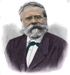Porträtt av Fritz Reuter (1810-1874) tysk författare.