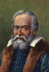 Porträtt av Galileo Galilei dit Galilee, italiensk astronom (1564-1642)