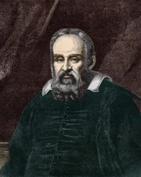 Porträtt av Galileo Galilei dit Galileo (1564 - 1642). 1800-talsgravyr.
