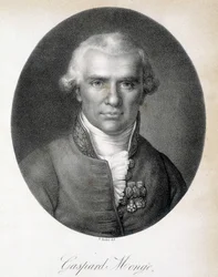 Porträtt av Gaspard Monge, Comte de Peluse (1746 - 1818), fransk matematiker - gravyr