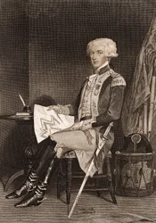 Porträtt av general La Fayette (Lafayette) (1757-1834).