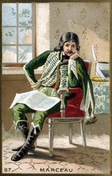 Porträtt av general Marceau (1769 - 1796). Kromolitografi från slutet av 1800-talet.