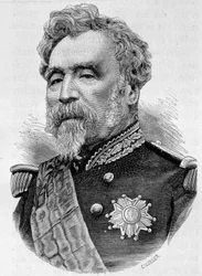 Porträtt av General de la Motterouge. Gravyr från slutet av 1800-talet i "Histoire de France"" av H. Martin.