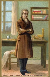 Porträtt av George Stephenson (1781-1848), brittisk ingenjör.