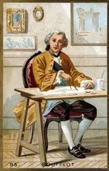 Porträtt av Germain soufflot (1713 - 1780), fransk arkitekt. Kromolitografi från slutet av 1800-talet.