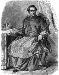 Porträtt av Giacomo Antonelli (1808-1878), italiensk kardinal och statssekreterare för den påvliga regeringen.
