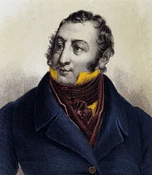 Porträtt av Gioacchino Rossini (1792-1868), gravyr från 1800-talet.