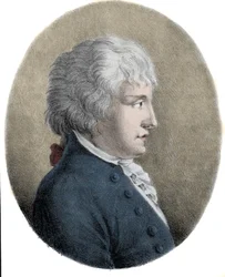 Porträtt av Giovanni Battista Pergolesi (Jean Baptiste Pergolese, Jean-Baptiste) (1710 - 1736), italiensk kompositör. Gravyr av 1800-talet.