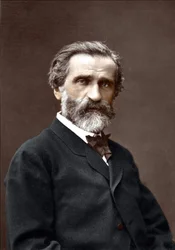 Porträtt av Giuseppe Verdi (1813-1901), italiensk kompositör.