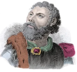 Porträtt av Godefroi (eller Godefroy) av Bouillon (1040/61-1100), hertig av Basse Lorraine