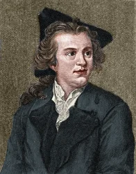 Porträtt av Gotthold Ephraim Lessing (1729 - 1781) tysk författare och dramatiker.