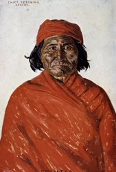 Porträtt av Géronimo, Apache-kock