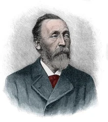 Porträtt av Heinrich von Stephan (1831-1897), en generaldirektör för det tyska riket som omorganiserade den tyska postväsendet