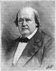 Porträtt av Henri Milne Edwards (Milne-Edwards) (1800-1885), fransk naturforskare. (Från ett fotografi). Gravyr i "" Nature: granskning av vetenskaperna och deras tillämpningar på konst och industri"" av 8 augusti