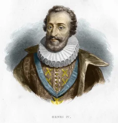 Porträtt av Henrik IV (1553 - 1610), kung av Frankrike gravyr från 1800-talet
