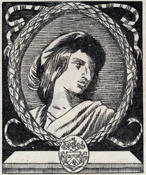 Porträtt av Hercules Savinien Cyrano de Bergerac, fransk författare. Från 1928.