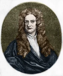 Porträtt av Isaac Newton (1642-1727) engelsk fysiker.
