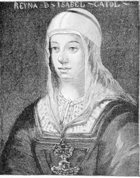 Porträtt av Isabella I den katolska (1451 - 1504), drottning av Kastilien.