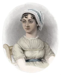 Porträtt av Jane Austen (1775-1817) - Porträtt av den engelska författaren Jane Austen (1775-1817)
