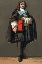 Porträtt av Jean Baptiste (Jean-Baptiste) Colbert (1619-1683), finansintendent för Ludvig XIV. Kromolitografi omkring 1890.