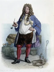 Porträtt av Jean Bart, fransk kapare (1650-1702) - i "" Le Plutarque francais", av Mennechet