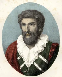 Porträtt av Jean Goujon (1510 - v. 1566) fransk skulptör, designer och arkitekt.