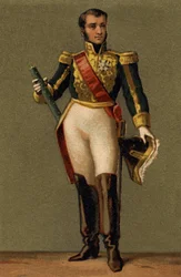 Porträtt av Jean Lannes, hertig av Montebello (1769 - 1809) marskalk av Frankrike. Kromolitografi av 1800-talet.