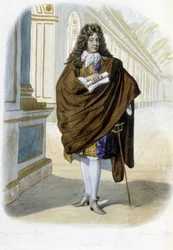 Porträtt av Jean Racine, fransk dramatiker och poet (1639 - 1699) - i "" Le Plutarque francais", Ed. Mennechet