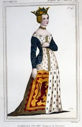 Porträtt av Jeanne - Isabelle Stuart (1426 - 1494/9), hertiginna av Bretagne.