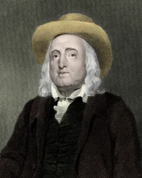 Porträtt av Jeremy Bentham (1748-1832), brittisk filosof, moralist och lagstiftare.