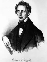 Porträtt av Christian Andreas Doppler (1803-1853), österrikisk fysiker. Från Franz Sir