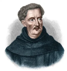 Porträtt av Johann Ulrich Megerle, dit Abraham St. Clare 1607-1 Populär prediktor för österrikisk barock.