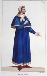 Porträtt av Johannes II den gode (1319 - 1364), kung av Frankrike gravyr från 1830