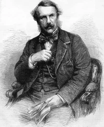 Porträtt av John Laird Mair Lawrence. Brittisk administratör (1811 till 1879). guvernör i engelska Indien; Gravyr 1864.